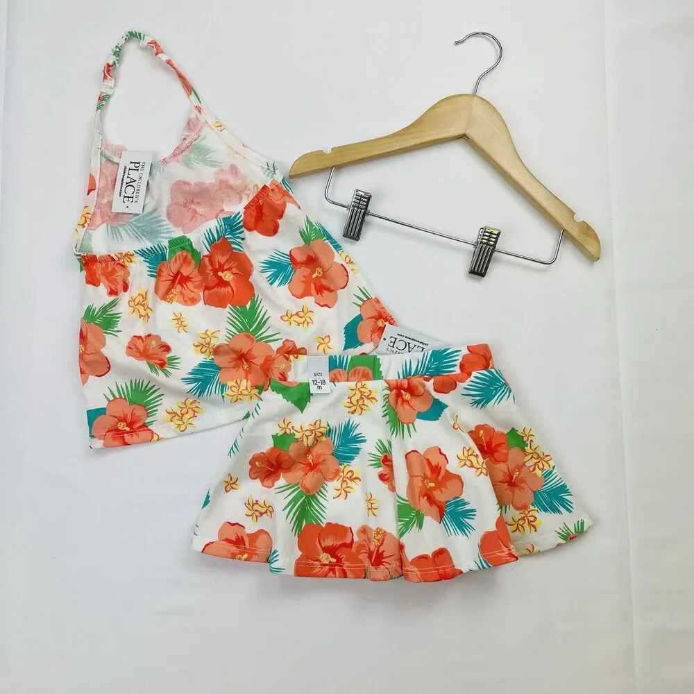 Children’s Place Baby Girl Floral Skorts & Blouse Set – Size 12–18M - Picture 4 of 5